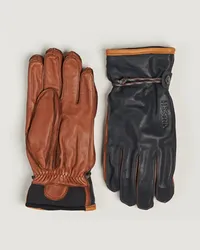 Hestra Wakayama Leder Ski Glove Navy/Brown Blau