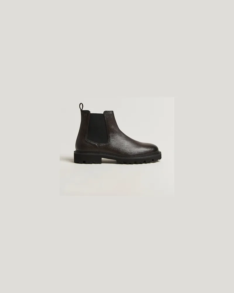 HUGO BOSS Julyo Leather Chelsea Boot Dark Brown Braun