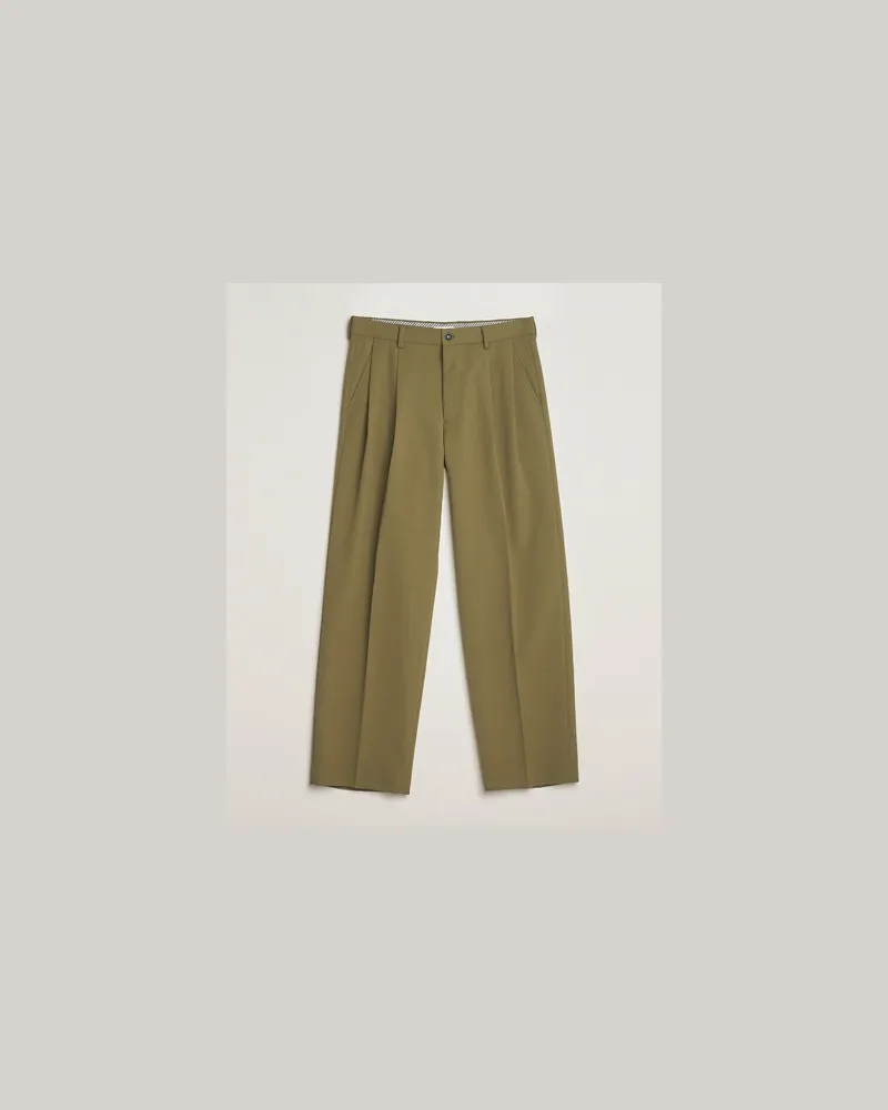 NN 07 Justin Double Pleated Suit Trousers Firene Green Grün