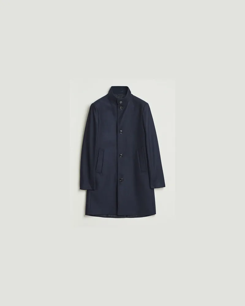J.Lindeberg Jesse Stand Up Wool Melton Coat Navy Blau