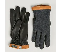 Deerskin Woll Tricot Glove Grey/Black