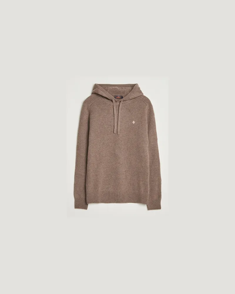 Morris Hertford Lambswool Hoodie Brown Braun