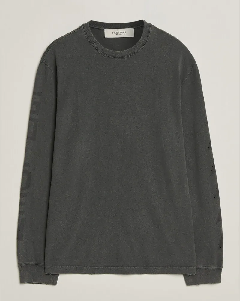 Golden Goose Long Sleeve Garment Dyed T-Shirt Anthracite Grau