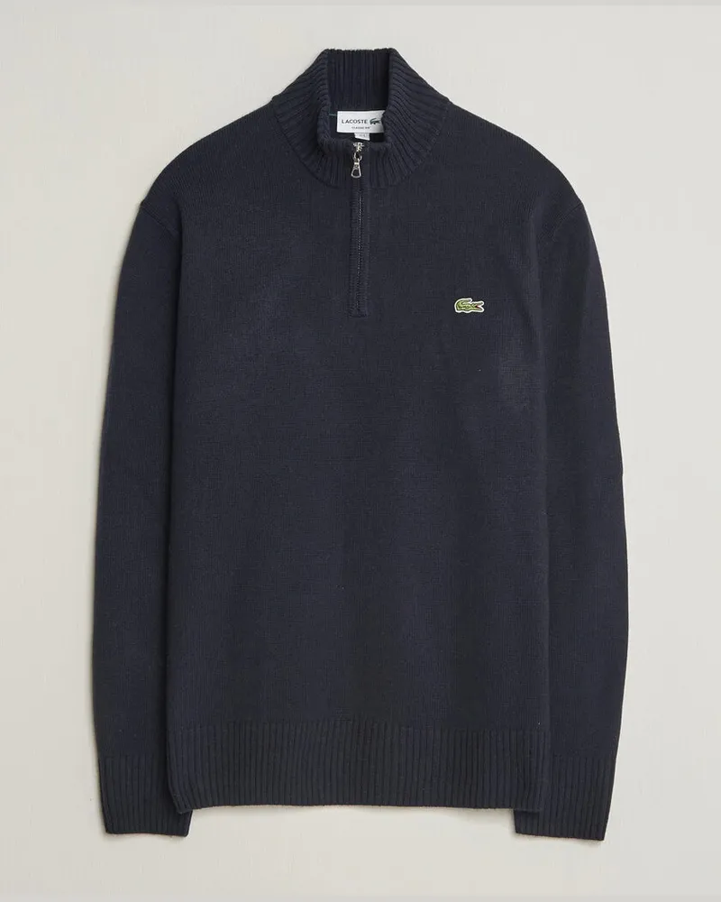 Lacoste Carded Wool Half Zip Navy Blue Blau