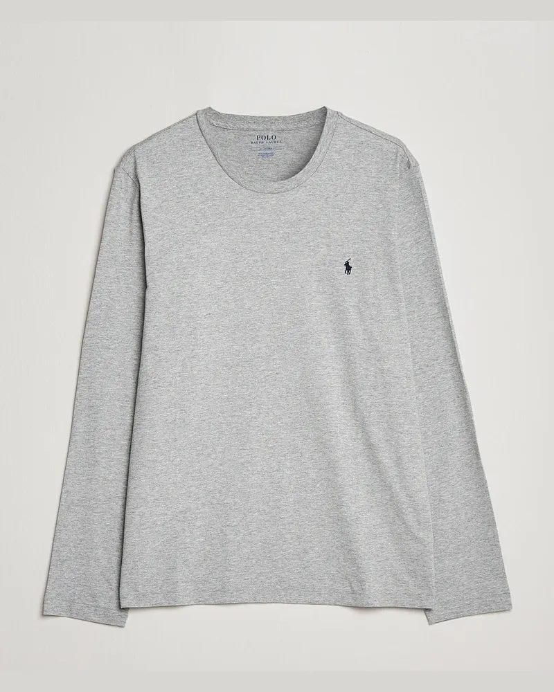 Ralph Lauren Liquid Cotton Long Sleeve Crew Neck Tee Andover Heat Grau