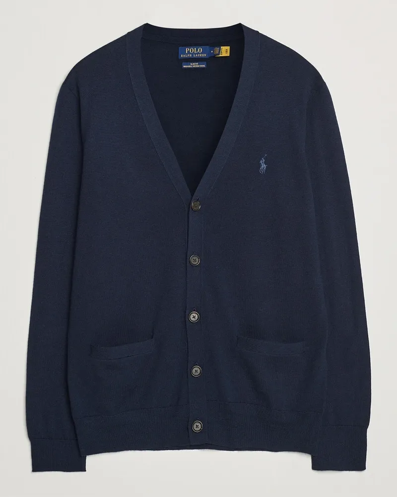 Ralph Lauren Merino Knitted Cardigan Hunter Navy Blau