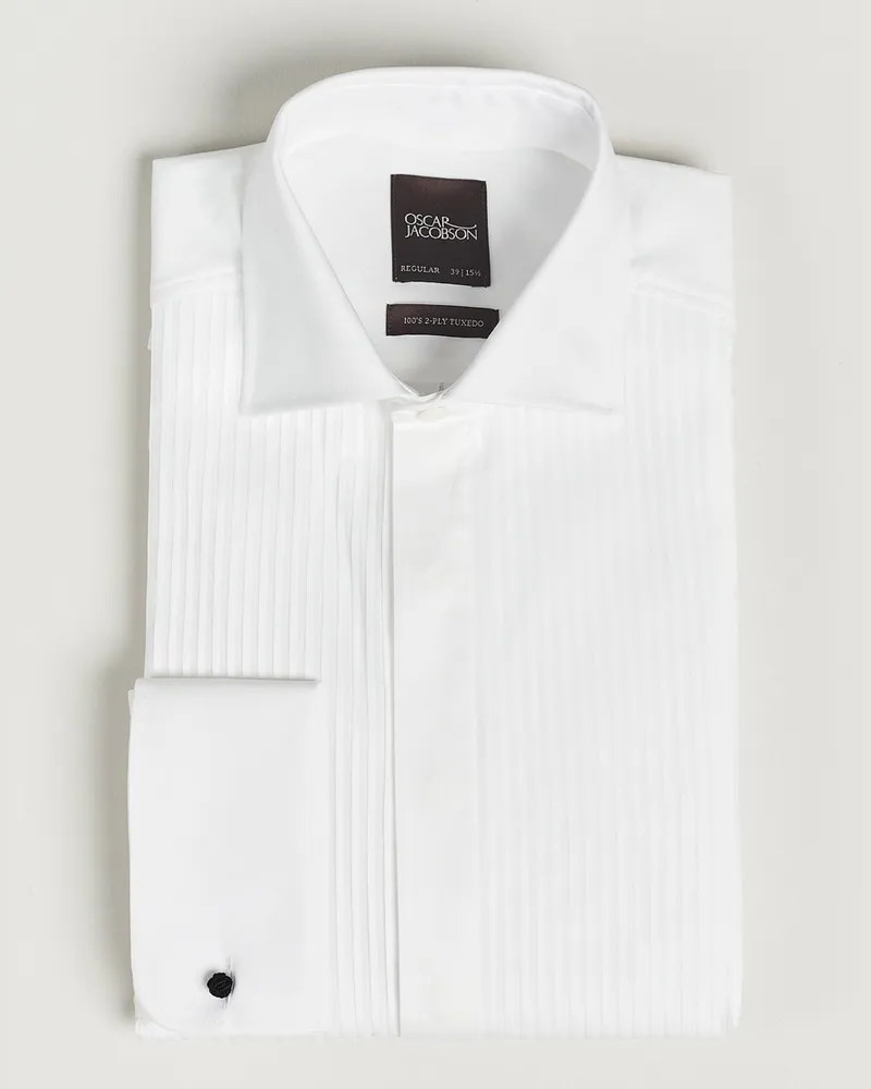 Oscar Jacobson Reg Fit Cut Away Tuxedo Double Cuff White Weiß
