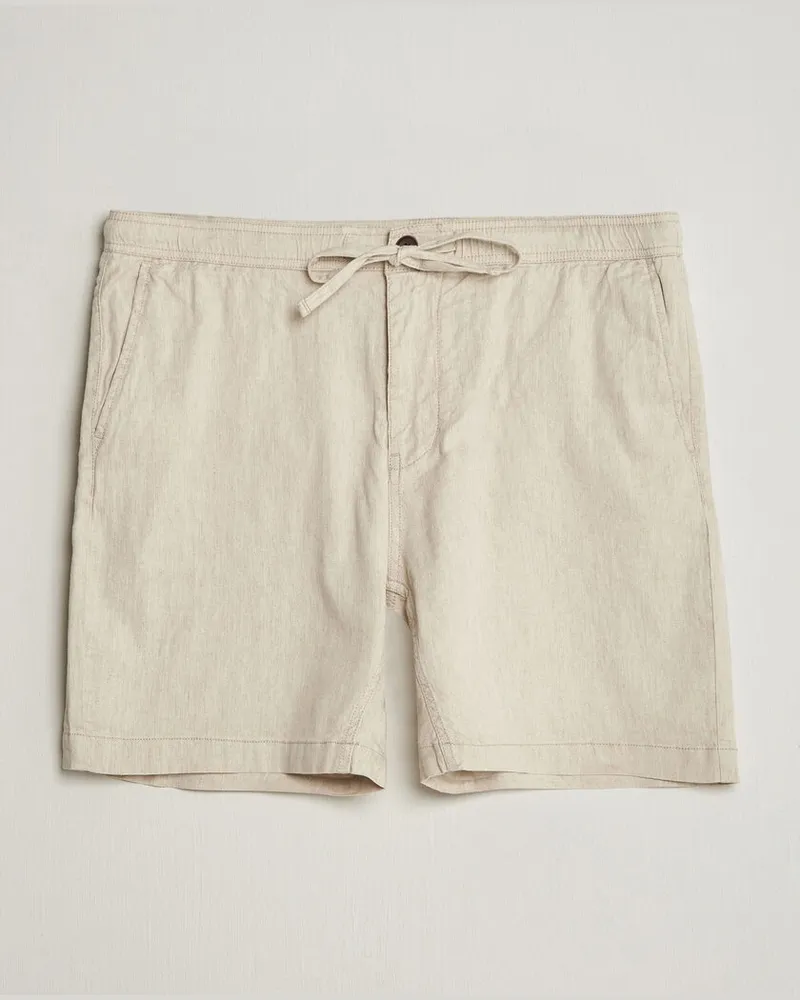 Morris Fenix Linen Shorts Khaki Beige
