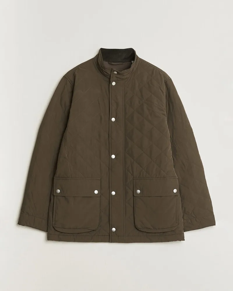 Gant Classic Quilted Mid Jacket Black Brown Braun