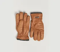 Utsjö Fleece Lined Buckle Elkskin Glove Cognac