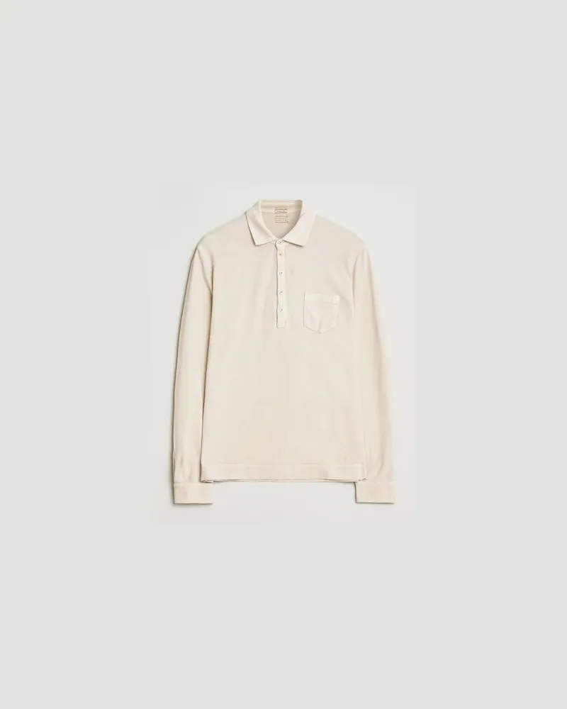 Massimo Alba Ischia Cotton/Cashmere Long Sleeve Polo Off White Weiß