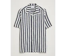 Julio Striped Kurzarm Shirt Navy/White
