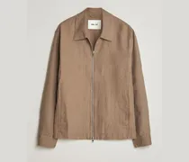 Alban Linen Full Zip Overshirt Clay Mirage