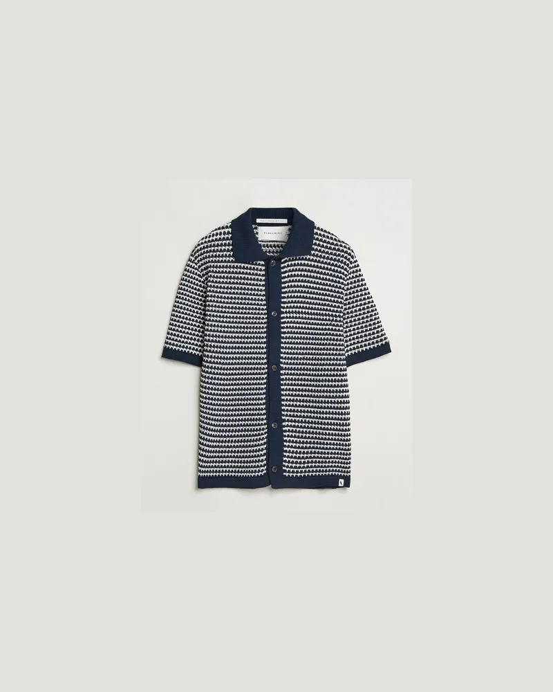 Peregrine Island Crochet Knitted Shirt Navy Blau