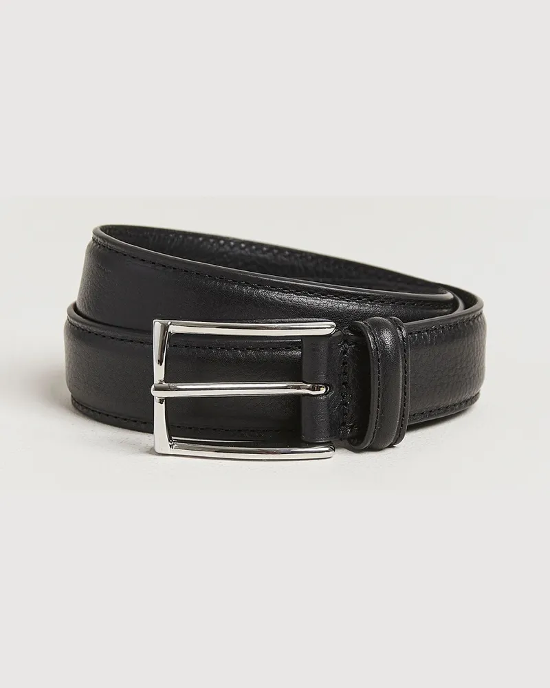 Anderson's Structure Leather Suit Belt 3 cm Black Schwarz