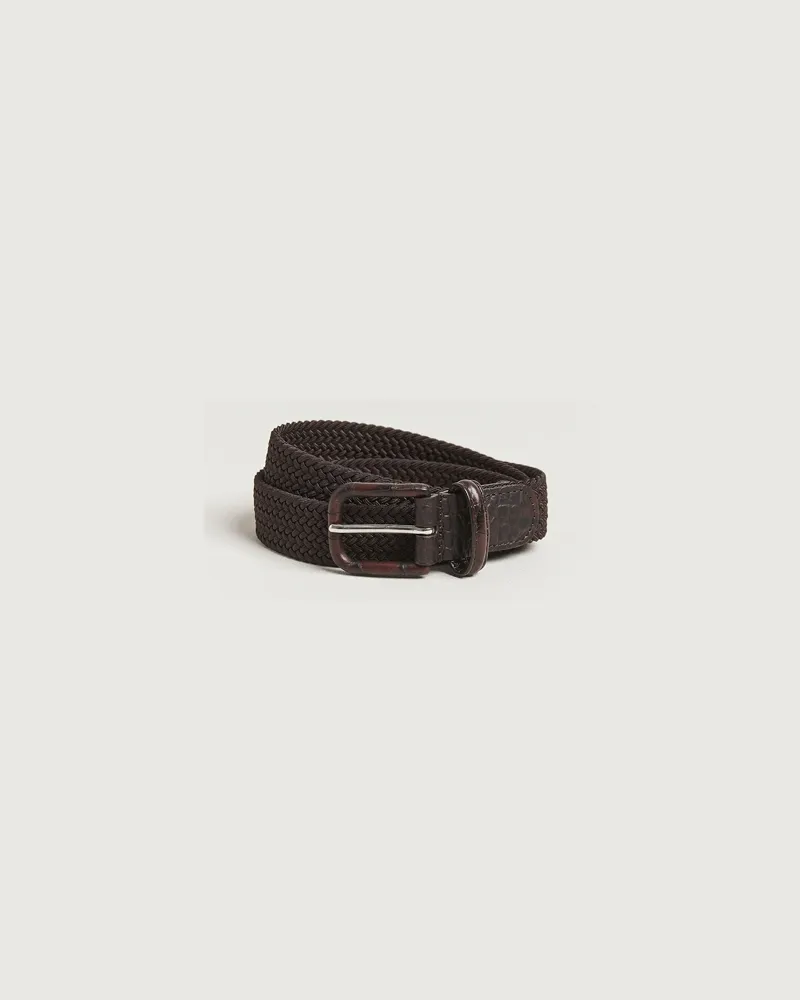 Anderson's Stretch Woven Leather Buckle 3 cm Belt Brown Braun