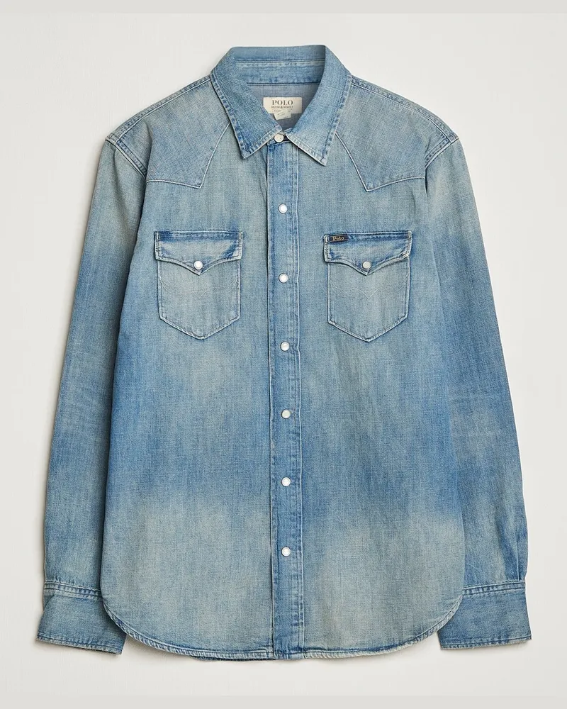Ralph Lauren Icon Wester Denim Shirt Light Blue Blau