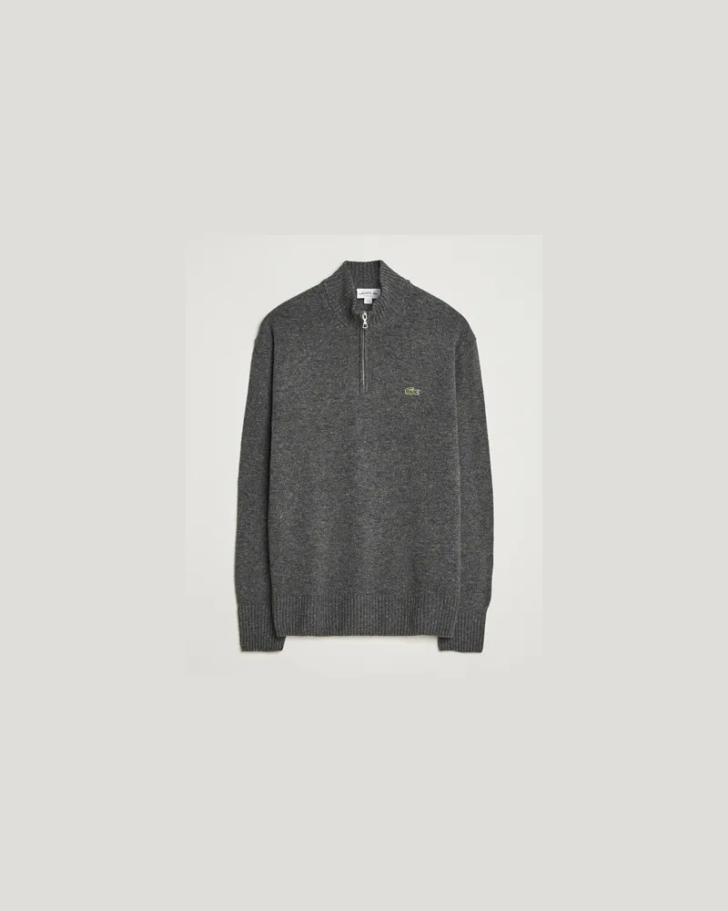 Lacoste Carded Wool Half Zip Pitch Chine Grau