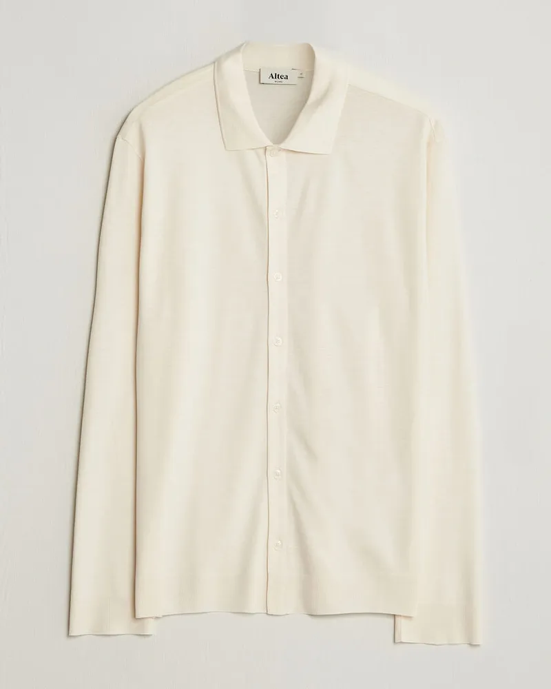 Altea Jersey Knit Shirt Off White Weiß