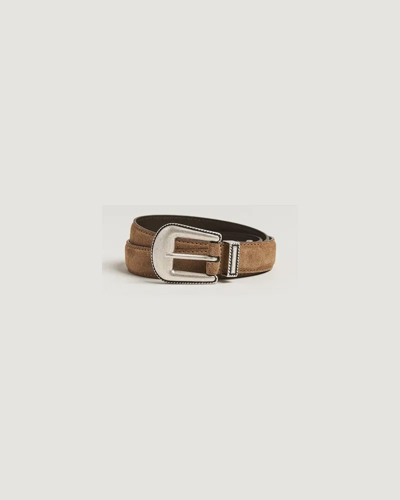 Anderson's Western Suede Belt 2,5 cm Taupe Beige