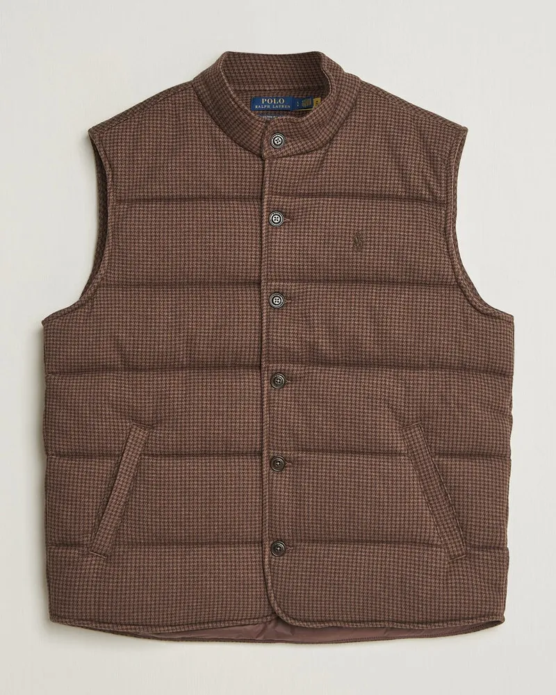 Ralph Lauren Double Knitted Jaquard Vest Nutmeg Brown Braun