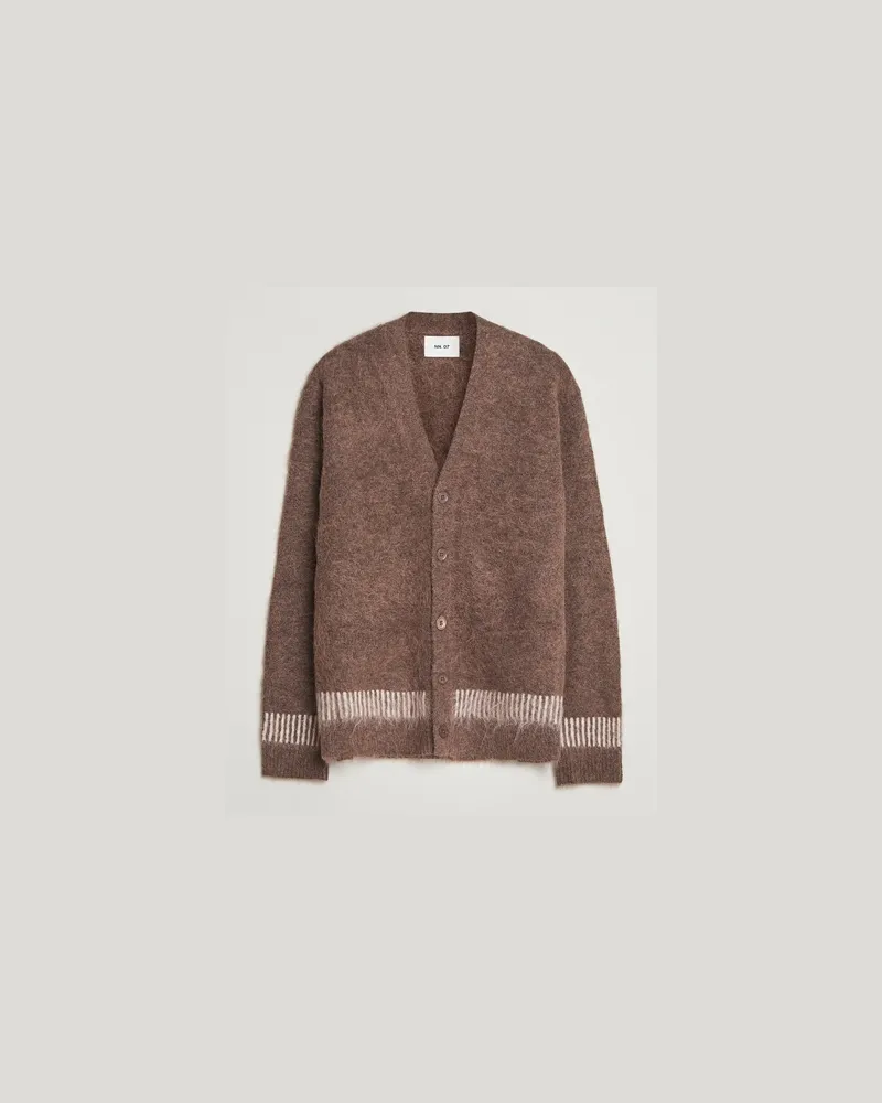 NN 07 Russell Alpaca Knitted Cardigan Mable Husk Braun