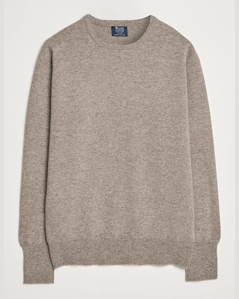 William Lockie Rob Lambswool Crewneck Vole Beige