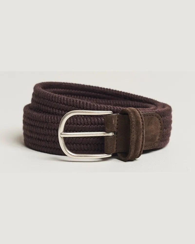 Anderson's Braided Wool Belt Brown Braun