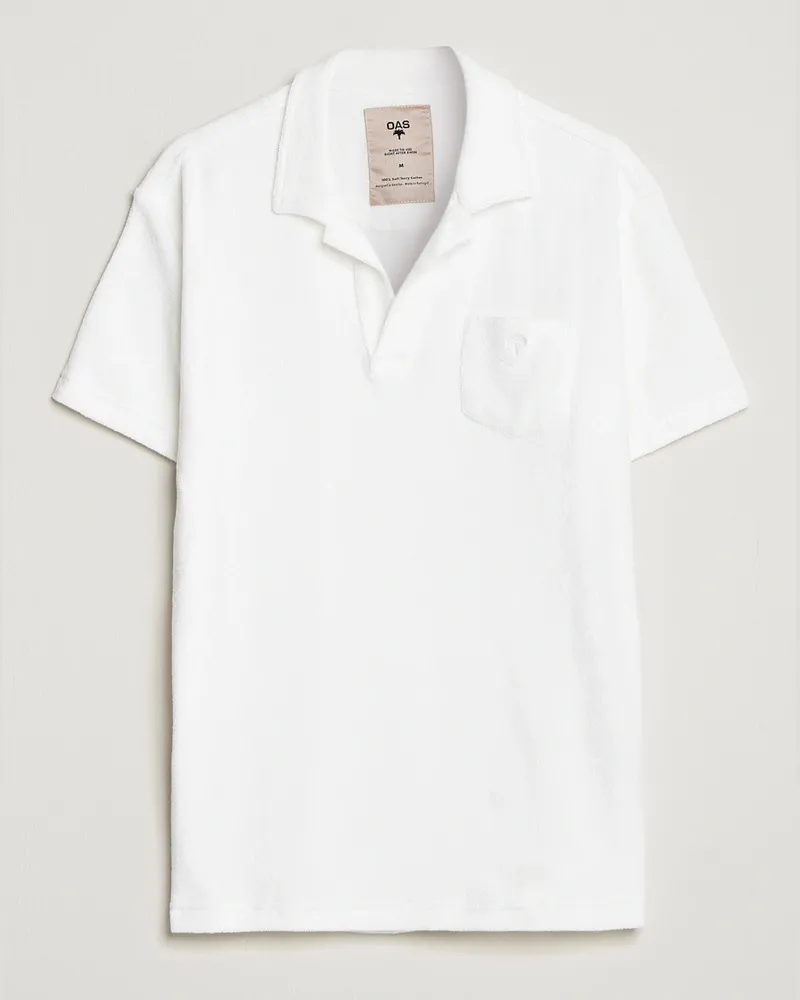 OAS Short Sleeve Terry Polo White Weiß