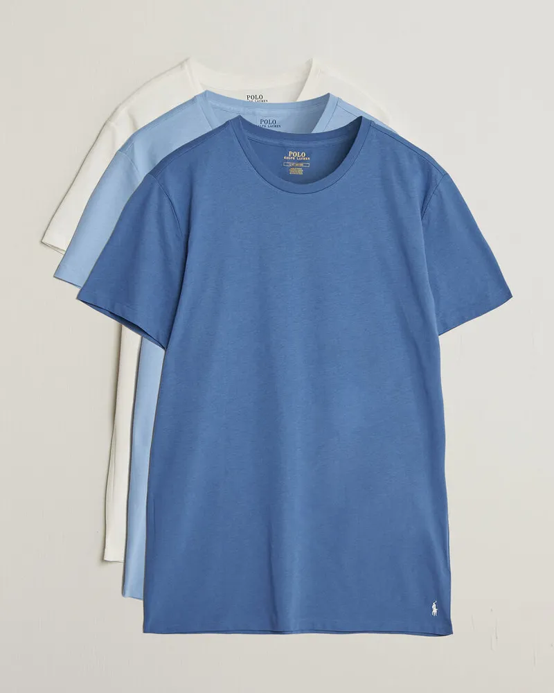 Ralph Lauren 3-Pack Crew Neck T-Shirt White/Blue/Light Blue Mehrfarbig