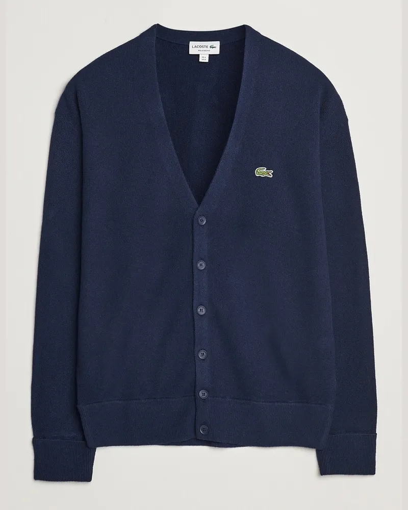 Lacoste Carded Wool Cardigan Navy Blau
