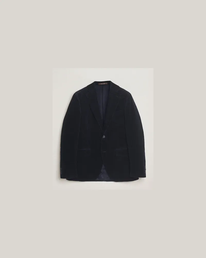 Oscar Jacobson Fogerty Patch Pocket Cord Blazer Navy Blau