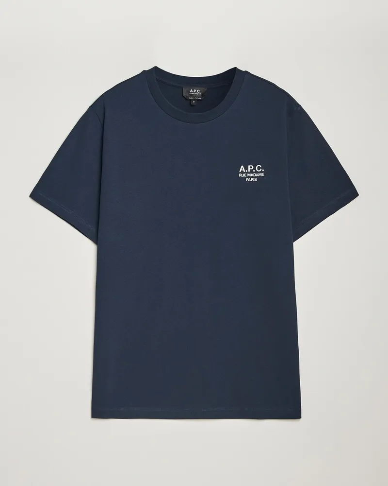 A.P.C. Rue Madame T-Shirt Dark Navy/Ecru Blau