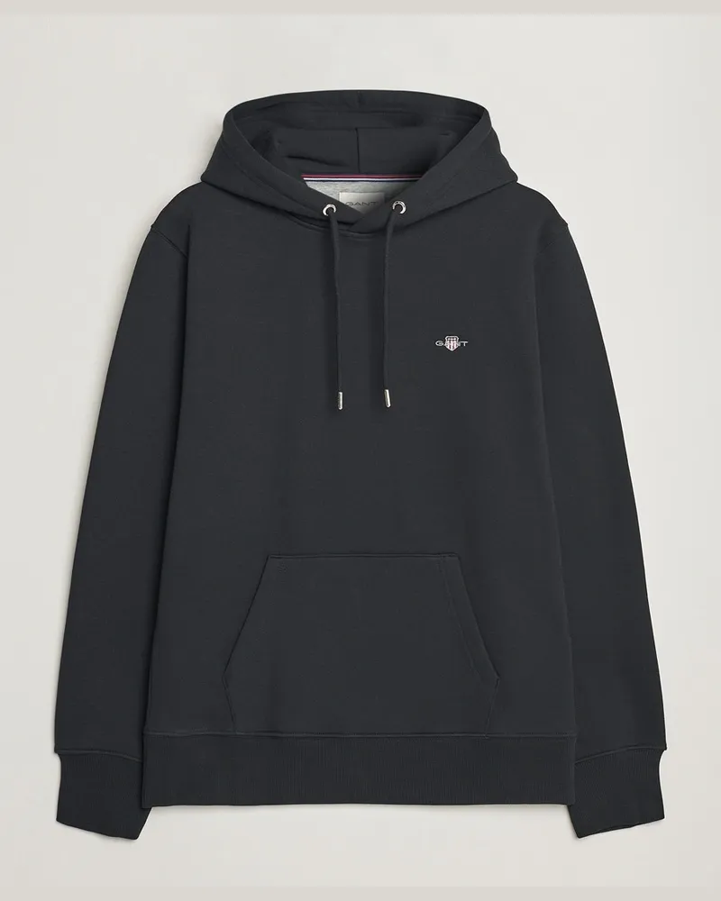 Gant Original Shield Logo Hoodie Black Schwarz