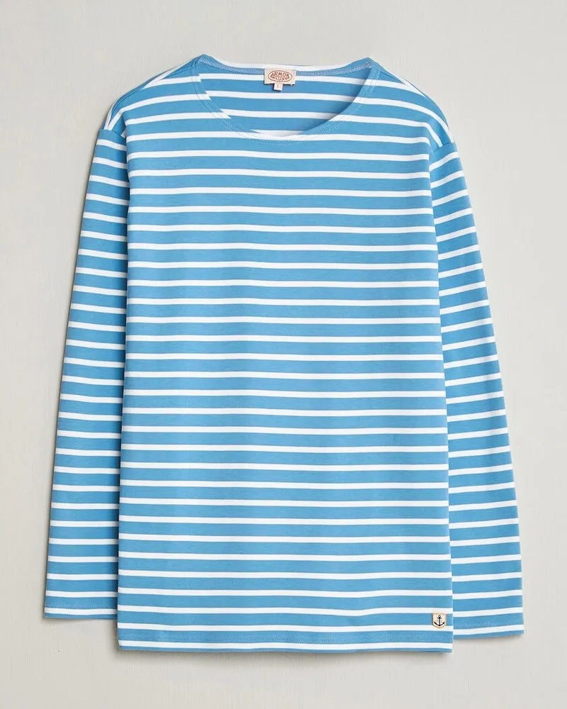 Armor-Lux Houat Héritage Stripe Long Sleeve T-Shirt Waterfall/Blanc Mehrfarbig