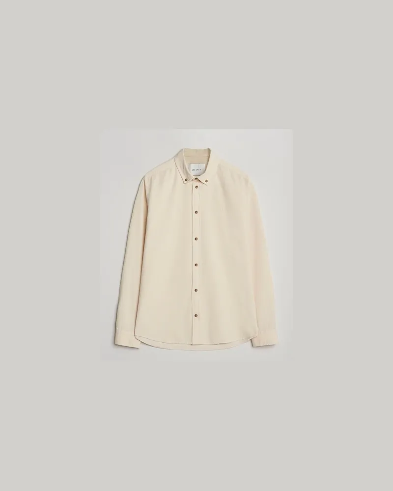 LES DEUX Konrad Pinwale Corduroy Shirt Ivory Weiß