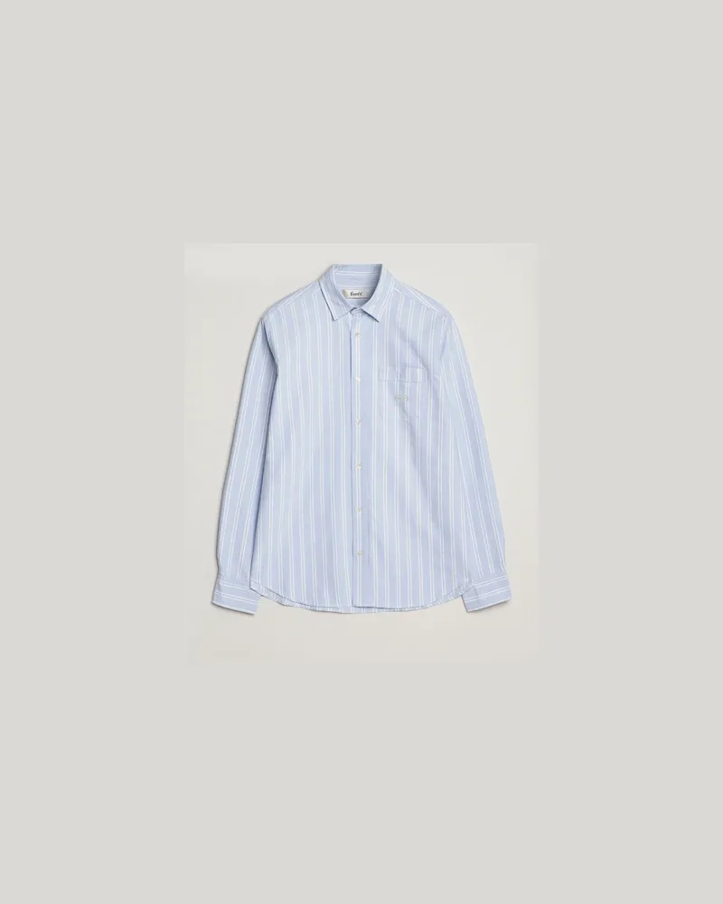 forét Juno Embroidered Oxford Shirt Light Blue Stripe Blau