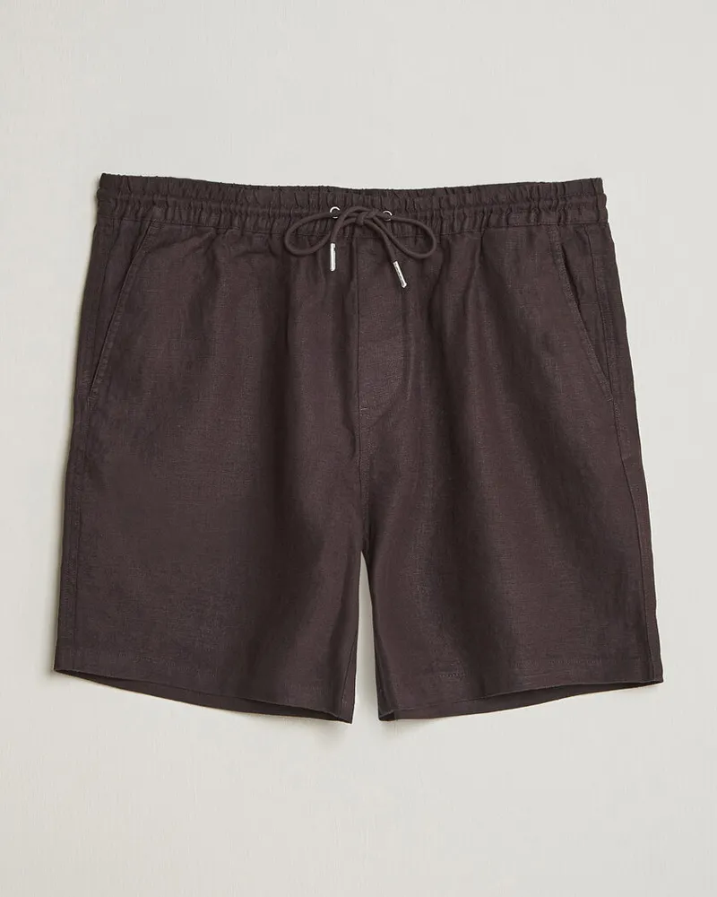 NN 07 Gregor Linen Drawstring Shorts Dusky Port Braun