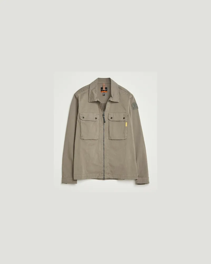 Parajumpers Tel Garment Dyed Claimer Shirt Jacket Olive Grey Grün
