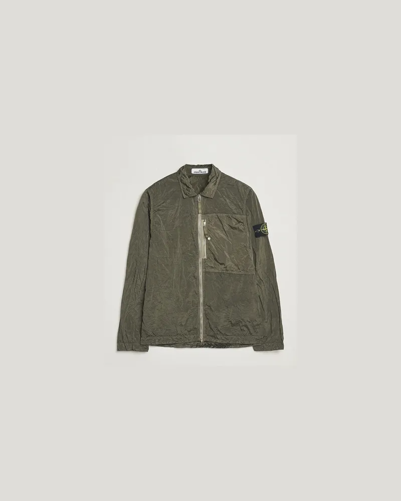 Stone Island Nylon Metal Zip Overshirt Military Green Grün