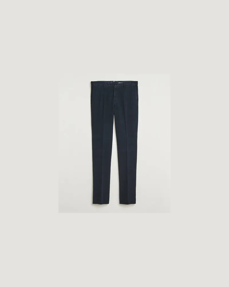 Incotex Regular Fit Moleskine Trousers Navy Blau