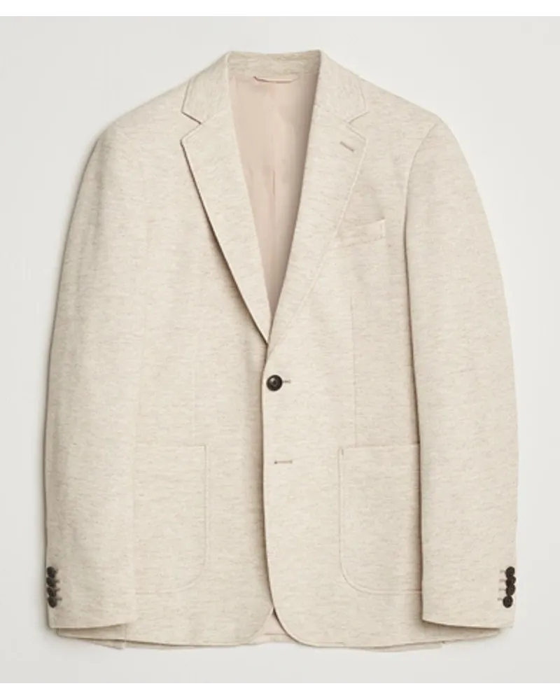 Gant Slim Baumwoll/Leinen Jersey Blazer Seed Melange Beige