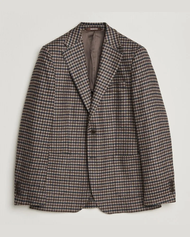Morris Soft Check Blazer Brown Braun
