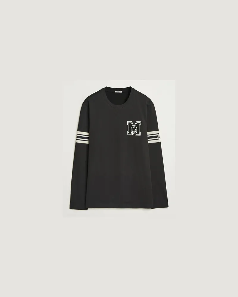Moncler Archive Logo Long Sleeve T-Shirt Black Schwarz