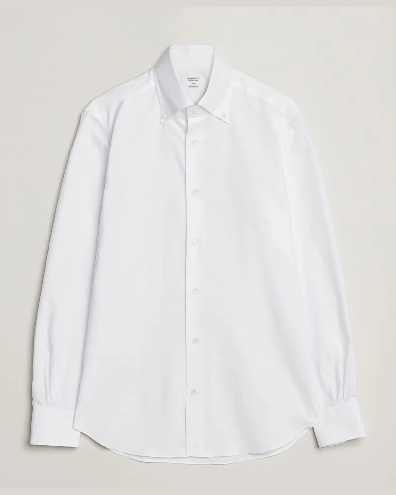 MAZZARELLI Soft Oxford Button Down Shirt White Weiß