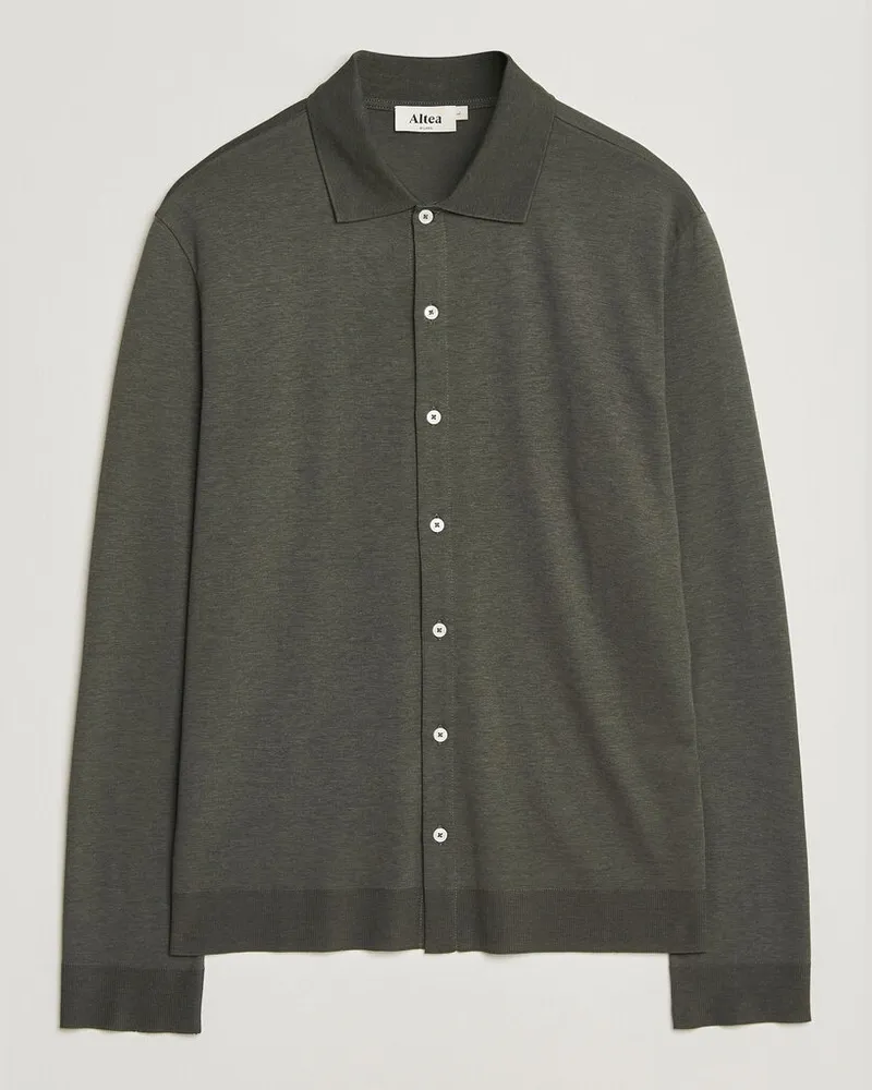 Altea Jersey Knit Shirt Olive Grün