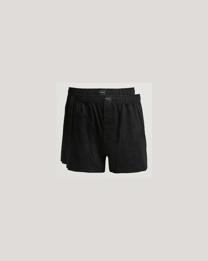Bread & Boxers 2-Pack Jersey Boxer Shorts Black Schwarz