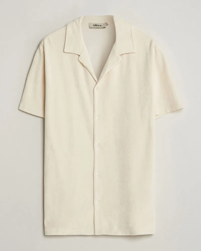 Altea Terry Bowling Shirt Off White Weiß