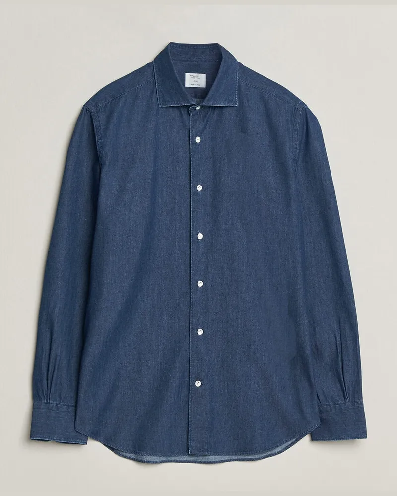 MAZZARELLI Soft Denim Shirt Blue Wash Blau