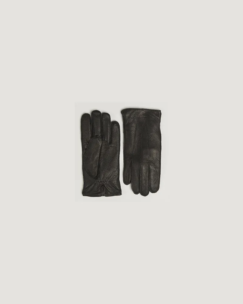 Gant Cashmere Lined Leather Glove Black Schwarz